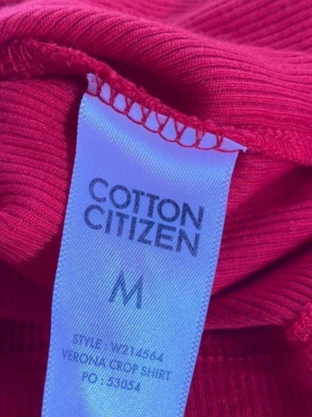 Cotton Citizen Verona Crop Shirt in Pink Cherry Cast Size Medium - Picture 5 of 5